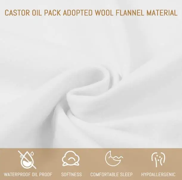 New Design Cotton Kits For for Liver Detoxification  Reusable Adjustable Organic Caster Castor Oil Pack Wrap