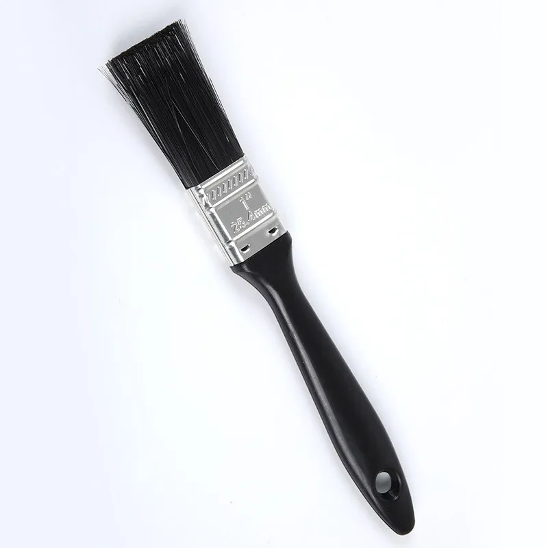 Manufacturers wholesale good quality natural nylon hair oil painting brushes black flat paint brush