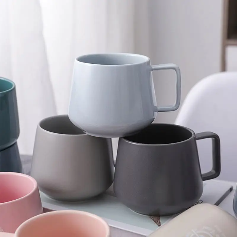 Simple Style Customized Grey/black/white Mug Matte Glaze 350ml Drinkware Coffee Mug Porcelain Cup