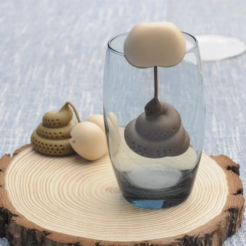 Factory Supply Premium Quality Funny Silicone Poop Tea Infuser Tea Strainer
