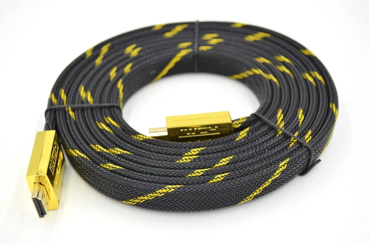 Premium zinc alloy metal shell thin cable 2m5m10m15m 3D 1080P 2160P 4K Flat HDMI cable 2.0v