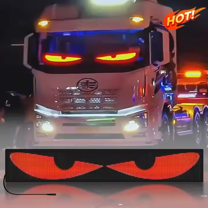 Настраиваемый RGB светодиодный грузовик с изображением ангела дьявола глаз рекламный логотип гибкий дисплей окна автомобиля программируемый медиа DIY открытый SDK