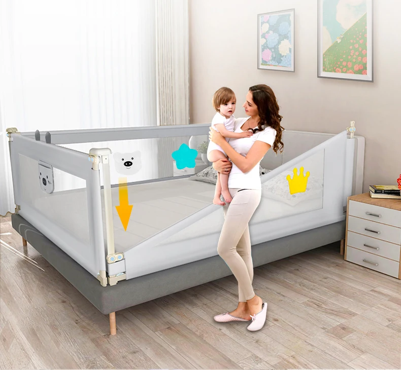Portable Child Toddler Cot Safety Guard Babi Safeti Baby Bed Rail Bumper Fence Crib Corner Side Barrier Guard