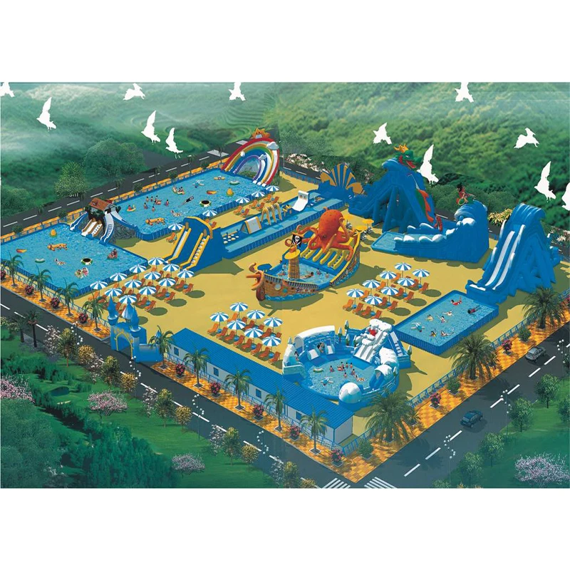 Custom inflatable aqua park for sale outdoor inflatable water amusement park for homes