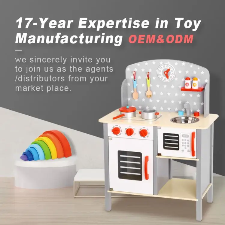 2024 New Furniture wooden toys Petend Play Game Kids Big Wooden Doll House For Children