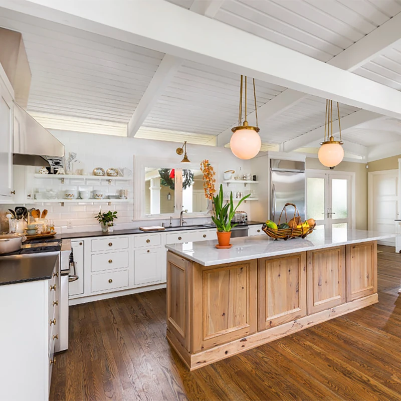 Classic integrated solid wooden kitchen cabinet designs modern luxury usa rta white shaker style modular wood kitchen cabinets