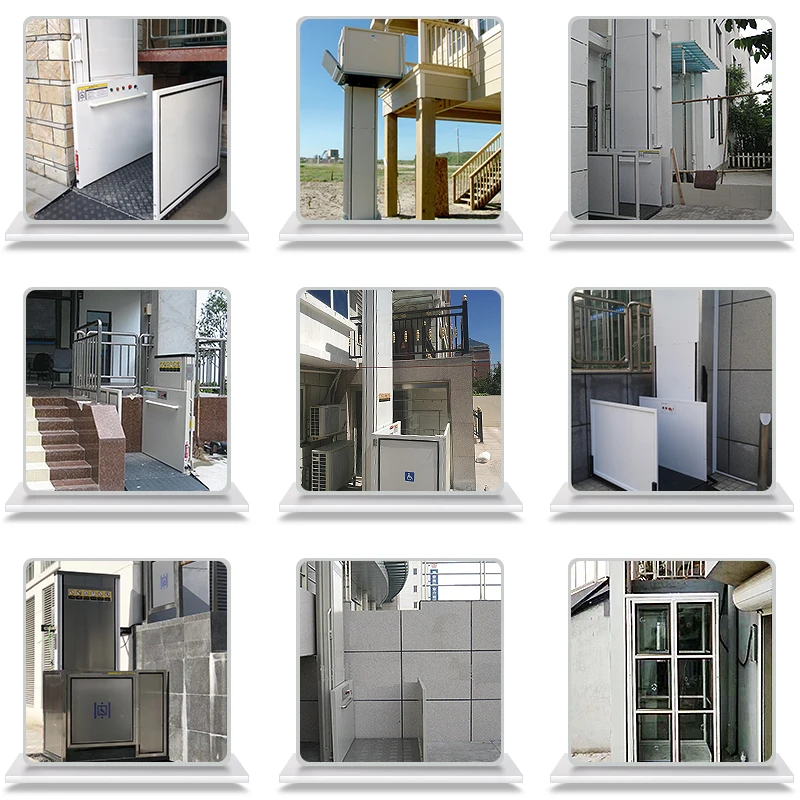  Electric hydraulic outdoor vertical wheelchair lift platforms Handicap stair for disabled
