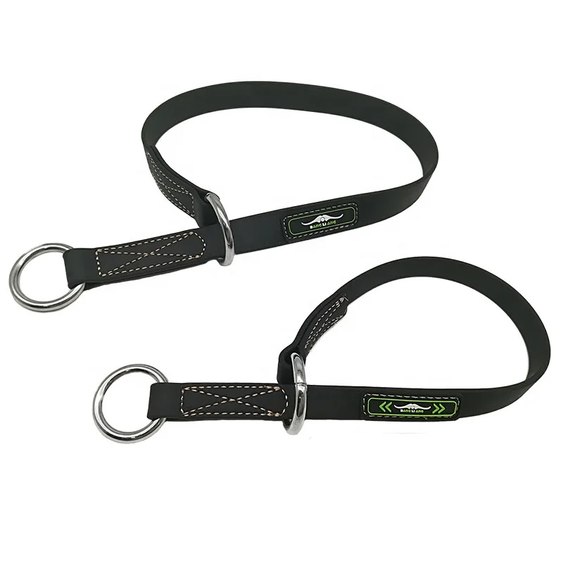 Black Sherpa South Africa Waterproof PVC Slip Dog Collars with Built in Leash
