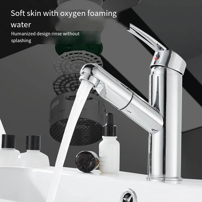 single hole brushed bathroom faucet with pull down sprayer brass chrome basin sink faucet kitchen and bathroom faucets