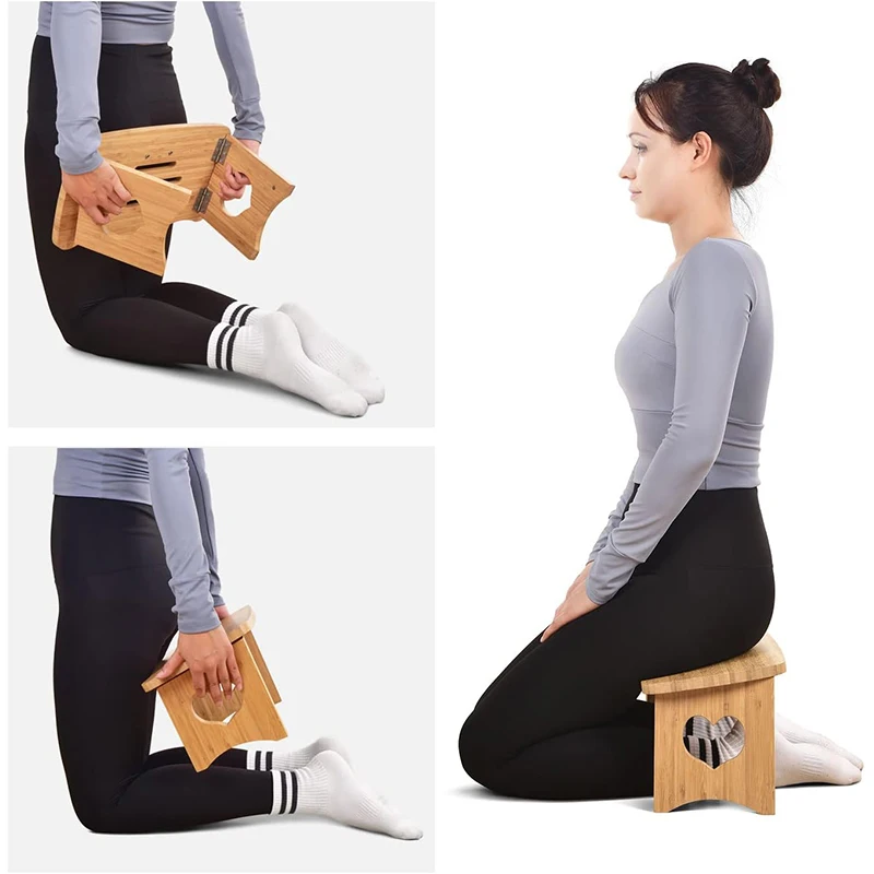 WDF Trending yoga meditation bench stool chair meditation folding chair bamboo meditation chair for relax mind and body