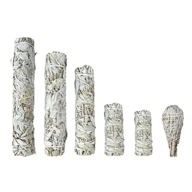 56H Wholesale3.5 inch 4 inch 7 inch 9inch White Salbei Smudge Stick Smudge Stick for Crystal Cleansing