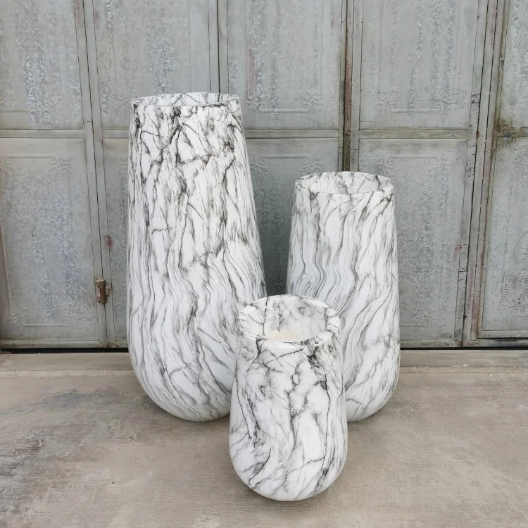New Marble Style Flower Pot Concrete Stone Flower Vases for Home Decor Planter