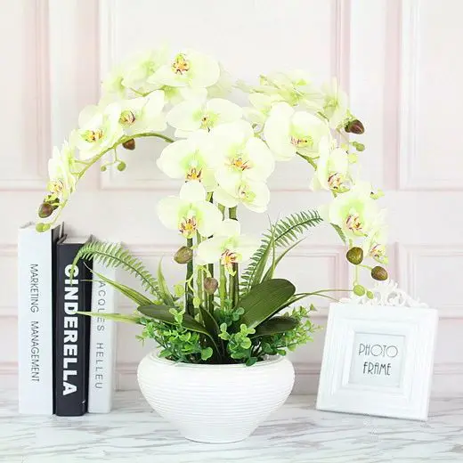 artificial flower for home decor phalaenopsis artificial orchid  flower Artificial plant potted  artificial plant orchid