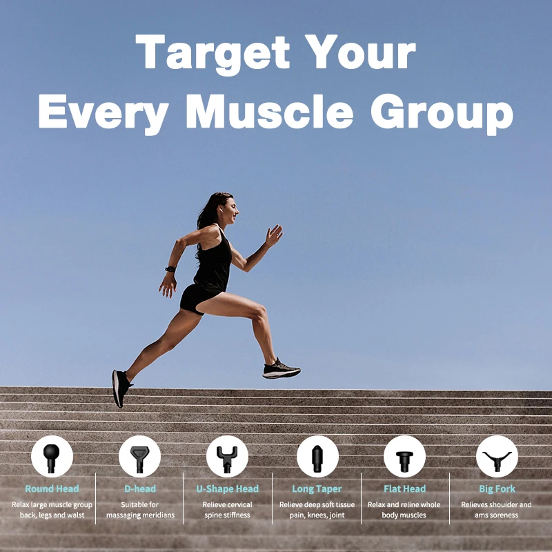 New Products Low Sound Deep Tissue Percussion Massage Gun Hot Dropshipping Product for Body Massage Gun