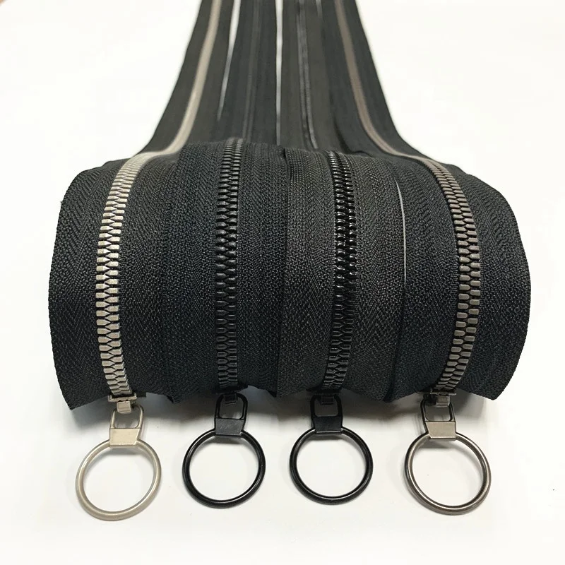 Circle zipper head Cremallera plastic vislon zipper 5 Corn Teeth open end resin zippers