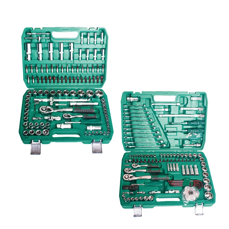 108/121 Pcs Set Auto Repair Tool Box Ratchet Tire Disassembly Professional Mechanic Hand Tool Set With Box
