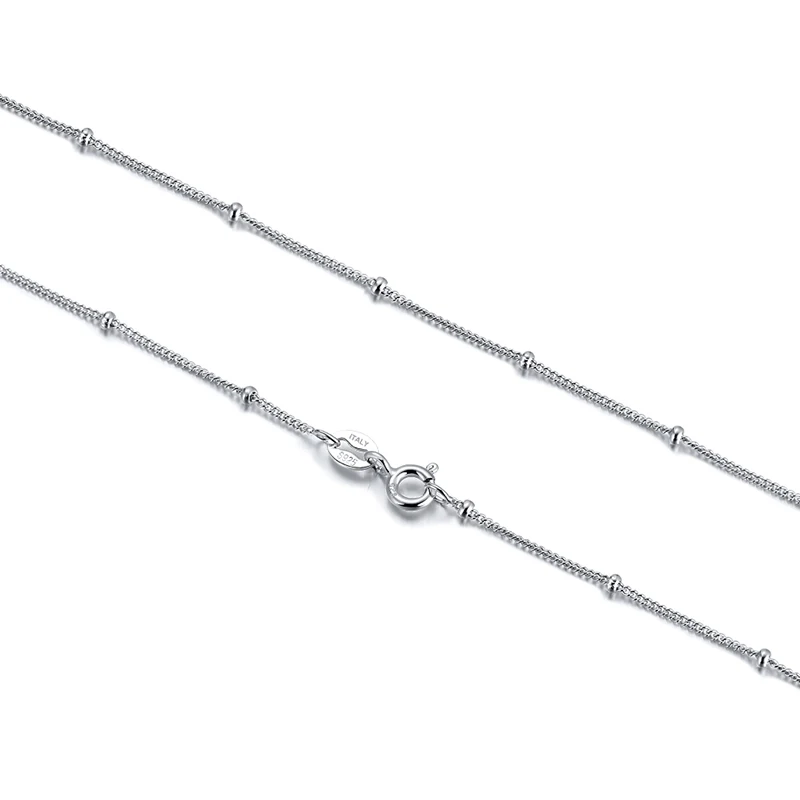 RINNTIN SC22 Italian 925 Sterling Silver Side Chain Necklace with 2.0mm Ball Beads