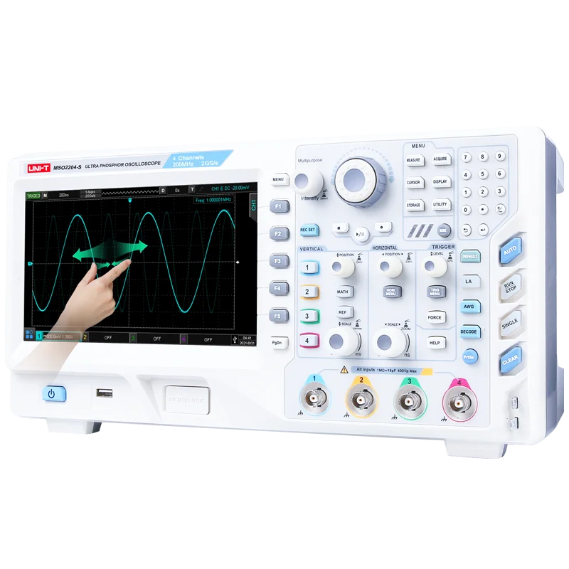 MSO2104 Digital fluorescence oscilloscope UNI-T Newest 100M 4 channels 2GSa/s 1,000,000wfm/s