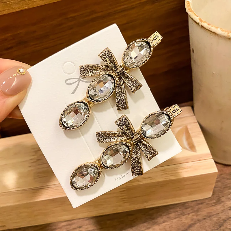 Fuxi Royal Sparkly Hair accessory female Water drill Zircon hairpin rhinestone Vintage Crystal Hair Clips