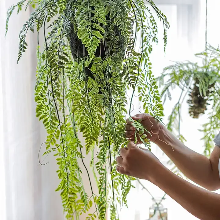 Simulation ferns plants in the air hanging ball hanging decoration green plants window decoration