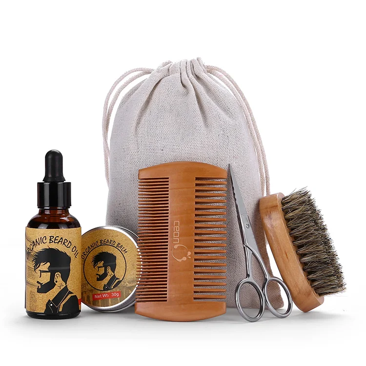 Beard Care Kits Grooming Oil Products Balm Growth Set Beard Kit Growth Oil Set Softens Strengthens Beard Oil