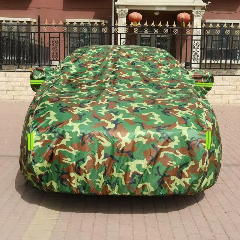 Factory Directly Camouflage Car Cover With Reflective Strips Uv Protect Universal Fully Waterproof,Durable Car Covers