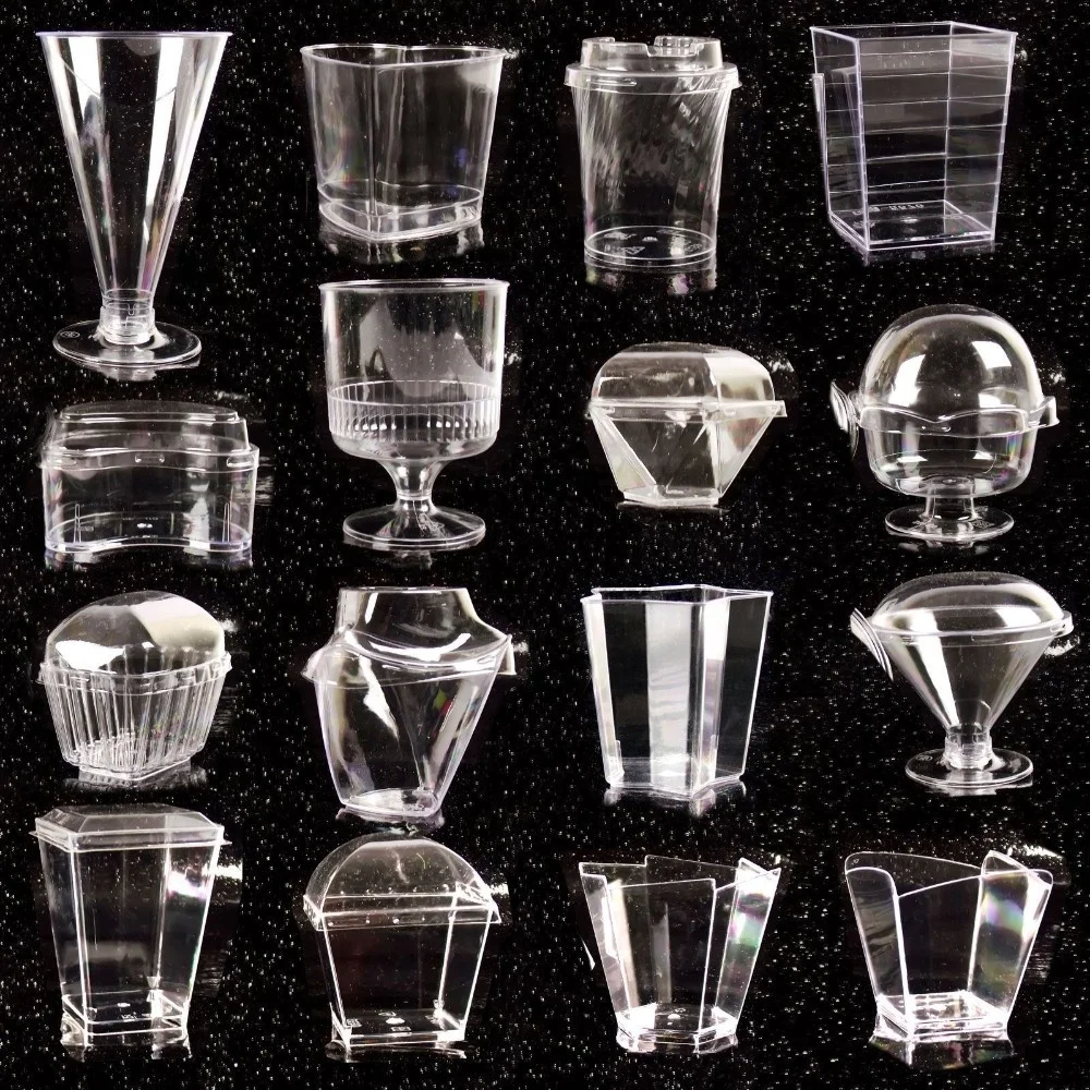 Wholesale Custom Different Capacity Food Grade BPA Free Disposable Plastic Yoghurt Cups Clear Dessert Cups