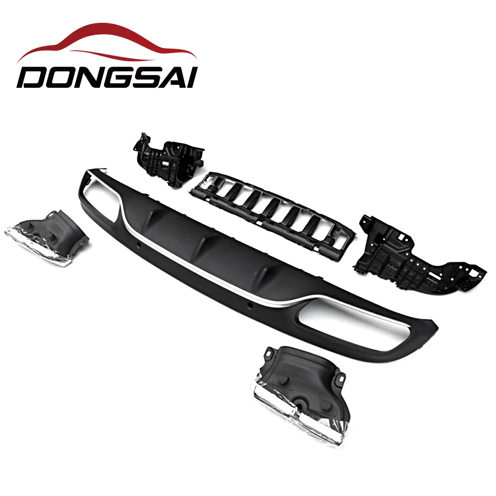 Car Body Kits Rear Bumper Lip Fins Spoiler Winglet Splitter Diffuser for Mercedes Benz C Class W205 C43 C63s Coupe