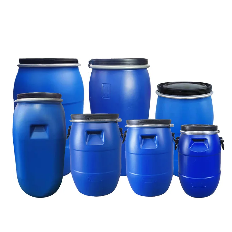 Wholesale hoop barrels 30L 50L thickened plastic flange barrels 60L 100L chemical sealed barrels 200 kilograms
