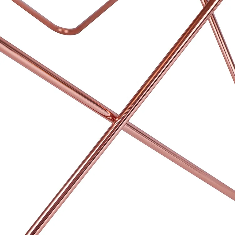 Round Glass Top copper Leg For Center Table