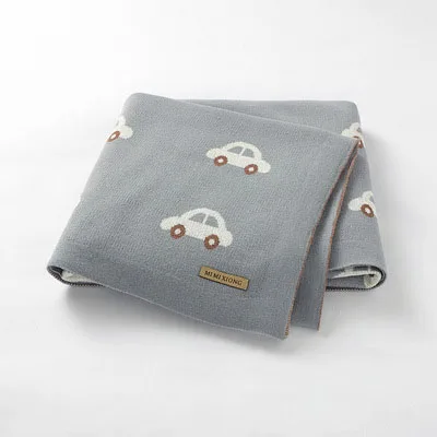 New design newborn baby wrap swaddle blanket cartoon printing cotton knitted baby blanket