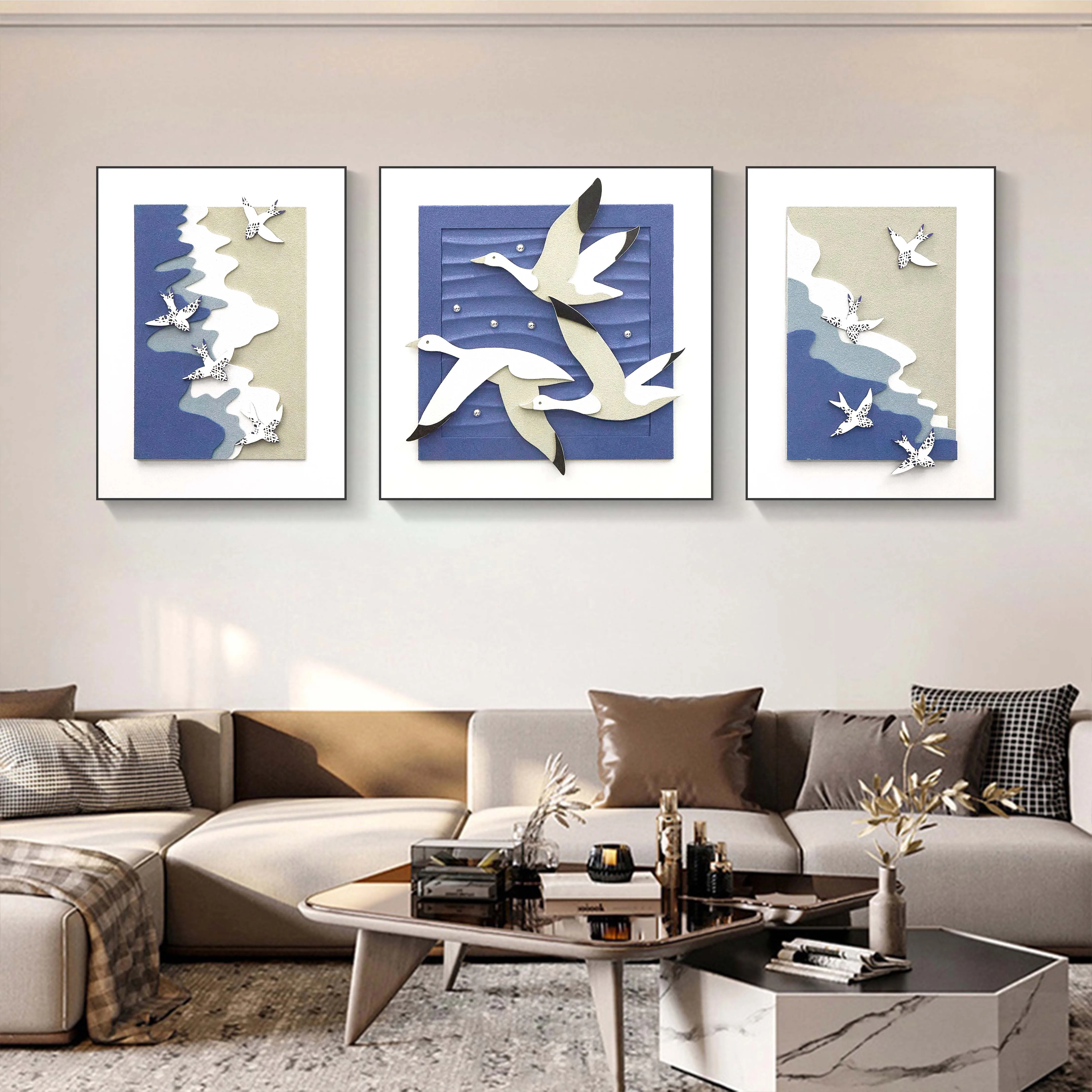 seagull decorative painting living room abstract painting modern painting wall decor for hotel office