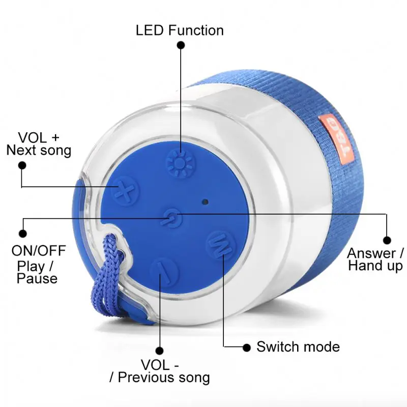 TG168 USB Player Waterproof  Speaker Super Quality Portable Outdoor Wireless Speaker With LED