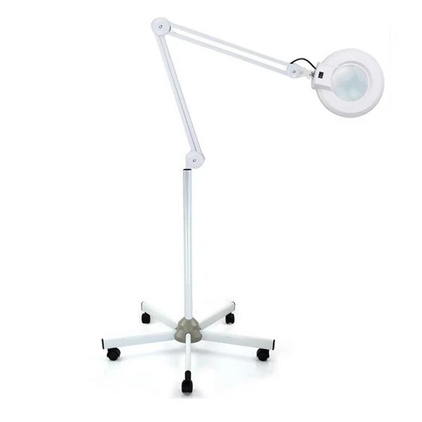 NAIL TALK Professional 5X Floor Stand Portable 8066 Adjustable Nail Salon Beauty Magnifying Lamp With 5 Casters