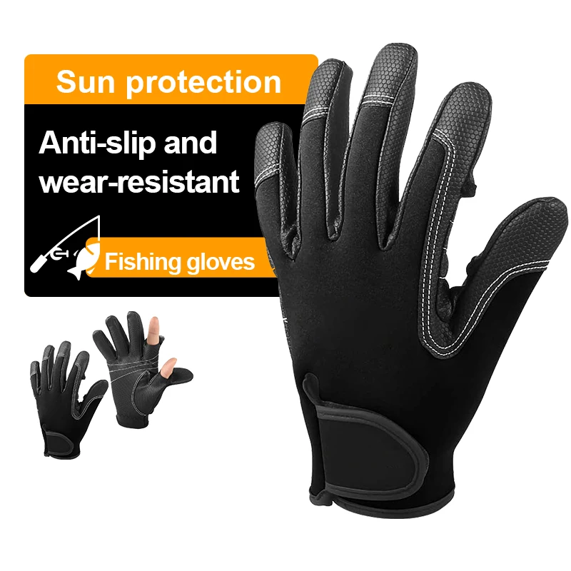 HSD Hot sell thermal sports cycling gloves, anti-skid, wear-resistant fingertip fishing gloves, diving cloth gloves