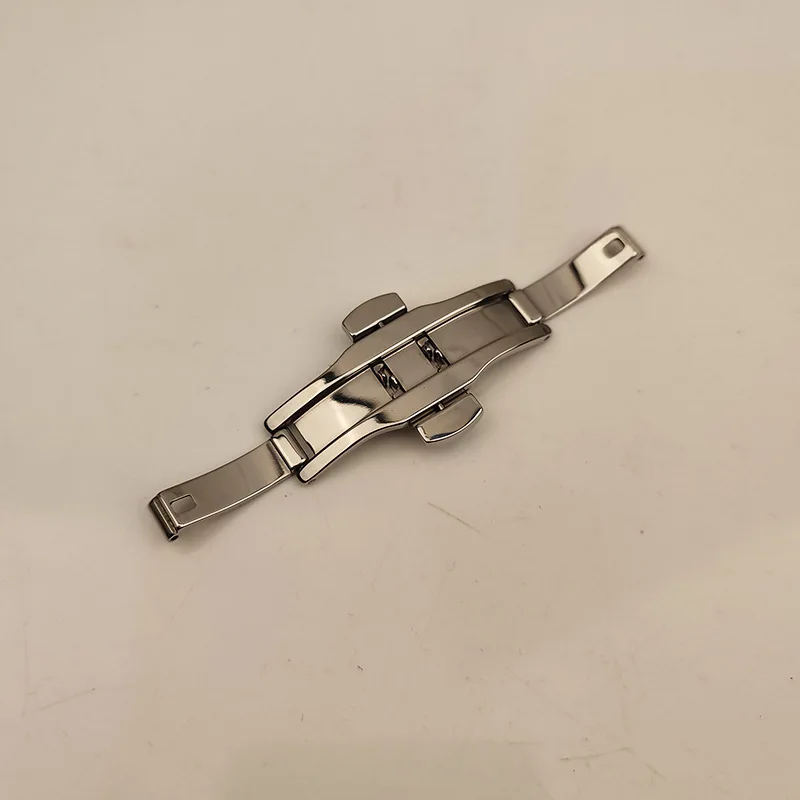 4 5 6mm Stainless Steel Watch Clasp For Longines Double Push Butterfly Watch Band Silver Buckle for Button Accessories