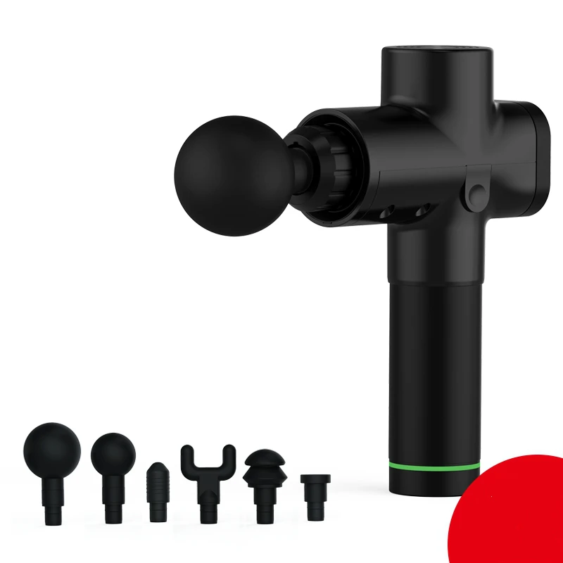 Ручной спортивный глубокий вибрирующий пистолет для массажа мышц Fascia с 6 массажными головками