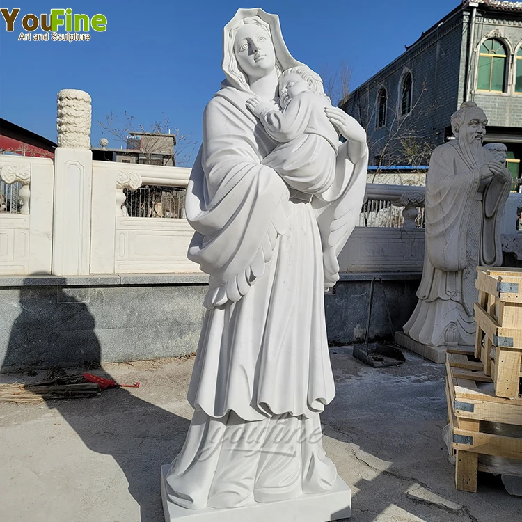 Life Size Mother Mary Statue and the Child Jesus for Sale