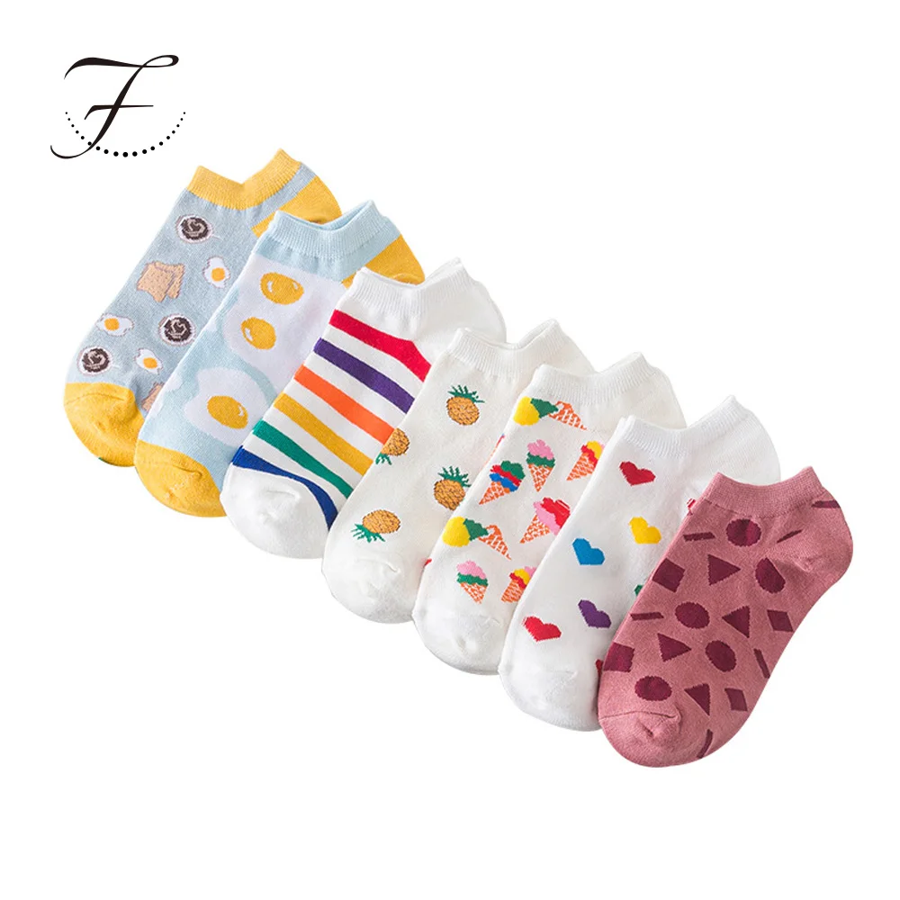 Fiona Wholesale Ladies Knitting Short Designer Custom Korean Girl Socks Sneakers No Show Kids Summer Ankle Socks