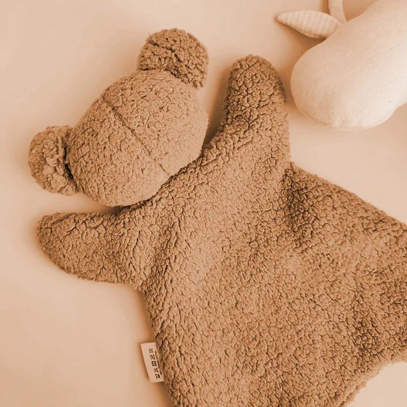 Baby Infant Boys Girls Polar Fleece Toy Soft Security Blanket and Snuggle Toy Set with Pretty Bear & Sheep 32*29 cm