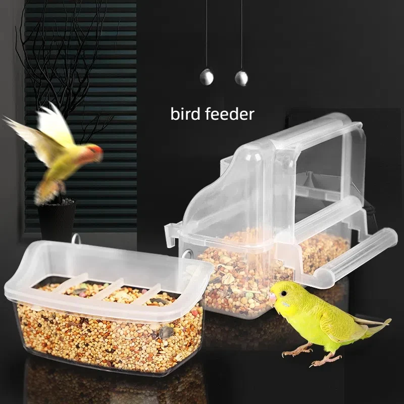simple clear plastic flower bird supply water food house cage removable feeder drinkers pet parrot bird feeder cups