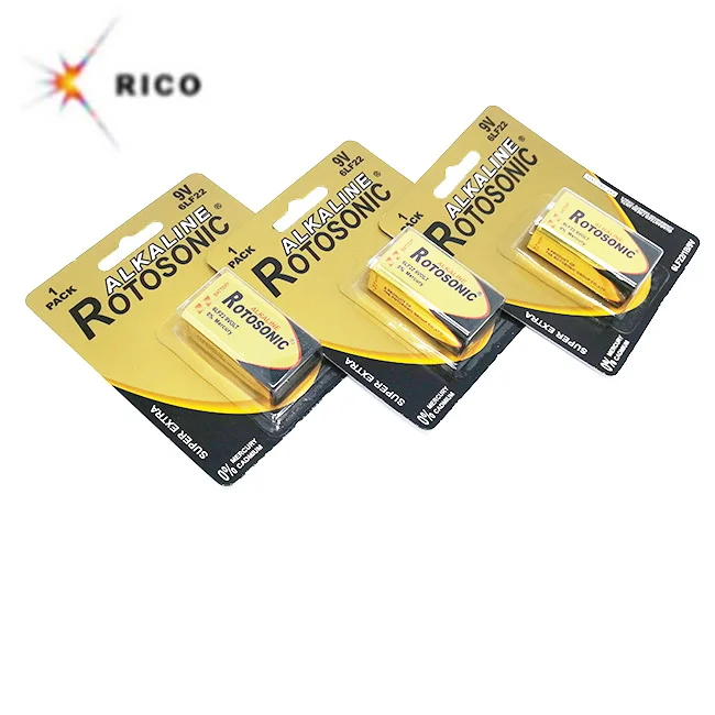 ROTOSONIC Hot selling 9V 6LR61 used for Electronic Equipment alkaline dry batteries