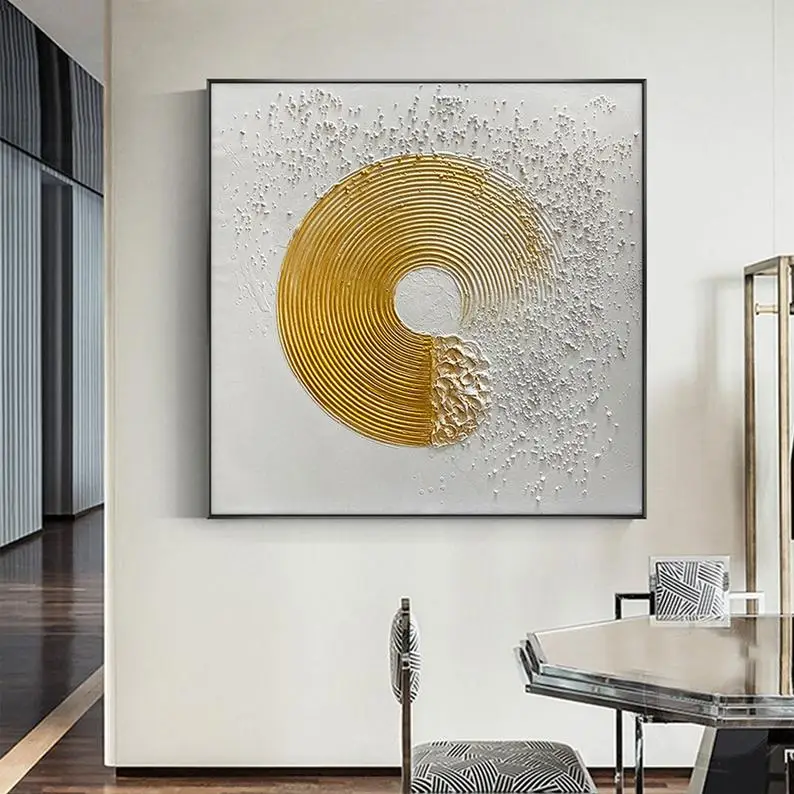 Handmade Oil Painting Modern Minimalist Gold Decorative Oil Painting Living Room Hanging Wall