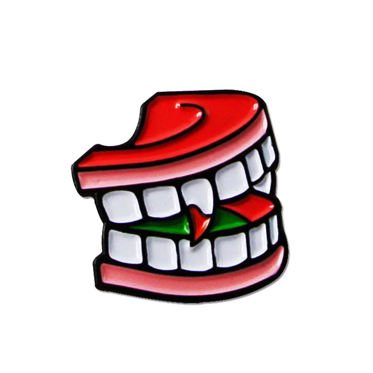 Custom funny cartoon cute teeth design metal enamel brooch fashion personality tooth badge pin clothing accessories jewelry