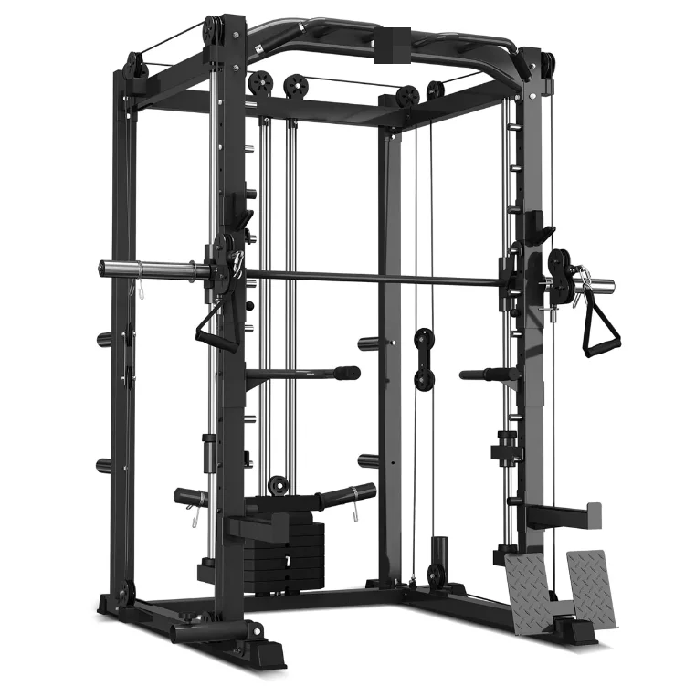 POWER RACK WITH SMITH & CABLE MACHINE Functional Trainer Electrical Commerical Gym Equipment Cage Power Rack