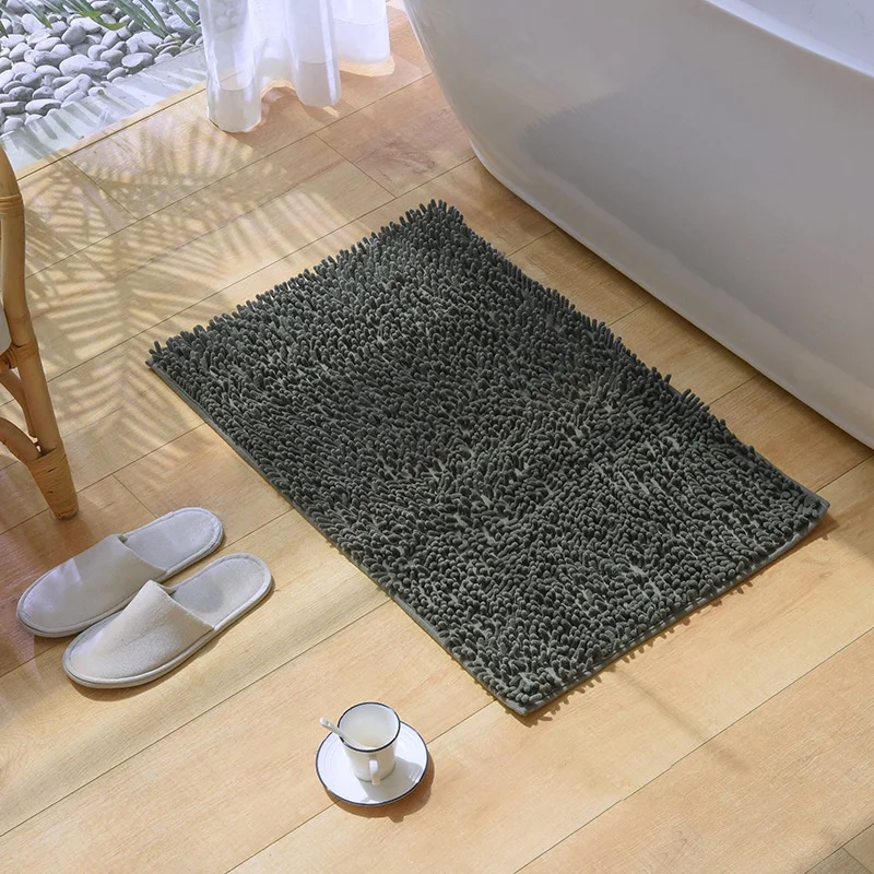 Non-Slip Chenille Bath Mat Absorbent Door Mat for Bathroom and Bedroom Non-Slip Floor Mat for Door Side
