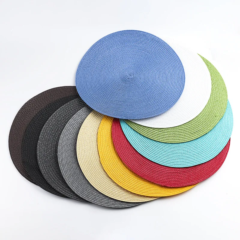 pp placemat Handwoven heat shield Spare wash coaster decorative table  mat multi-color option