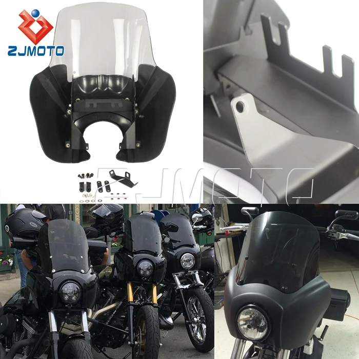 Мотоциклетный T спортивный обтекатель Верхнее Крепление Фары для Harley Dyna Sport FXD Fat Bob Fatboy с монтажным