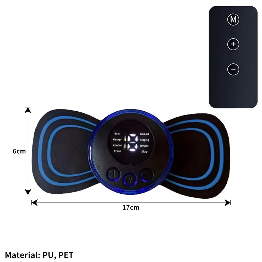 8 Modes Mini Cervical Spine Patch Wireless Remote Control EMS Electric Cervical Spine Massage Pad