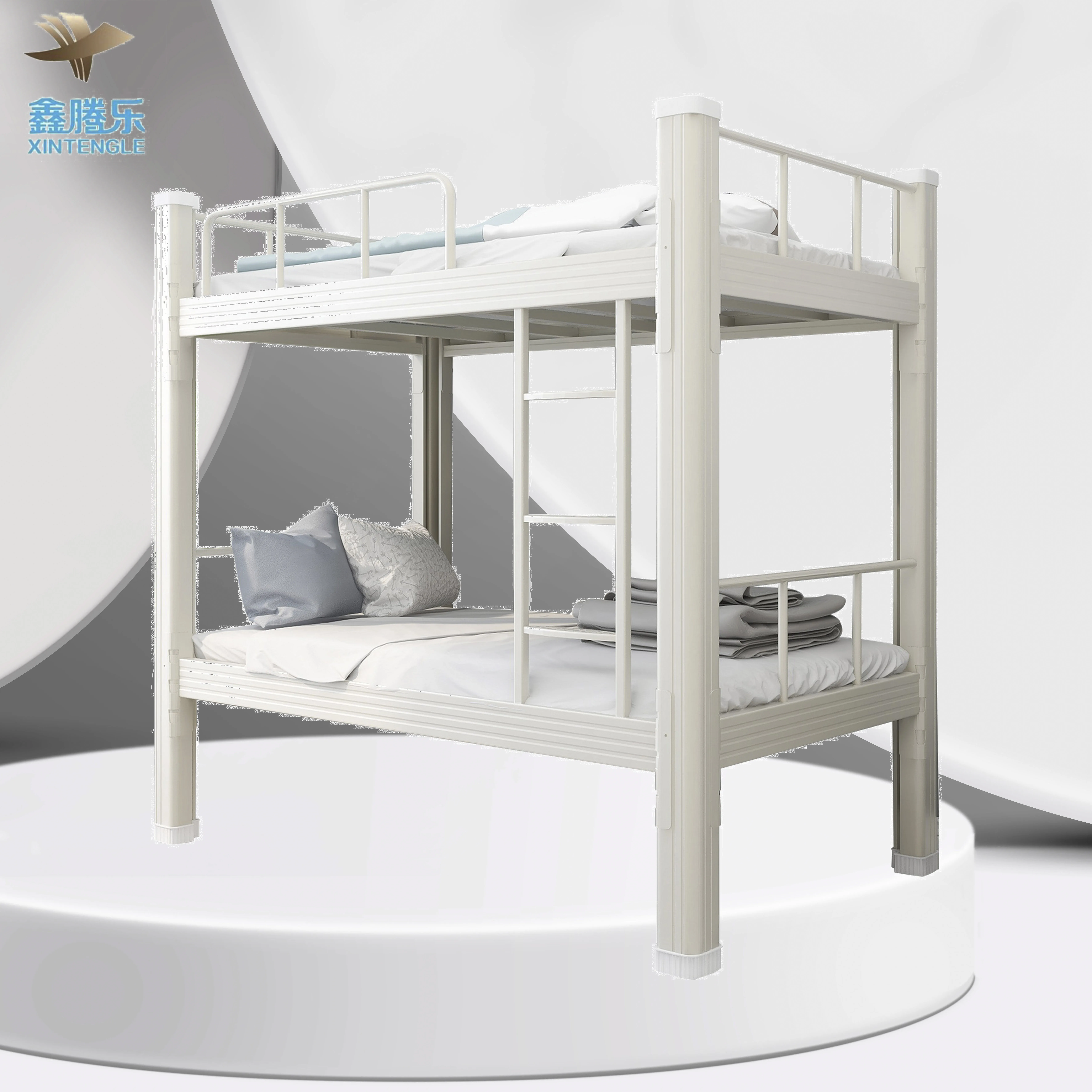 Heavy-Duty 2-Layer Metal Bunk Bed Double Deck Steel Bed with Elegant Castello Design for Home or Apartment Bedroom Furniture